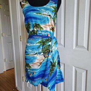Expressions  Blue Hawaiian Summer Dress - Sz S